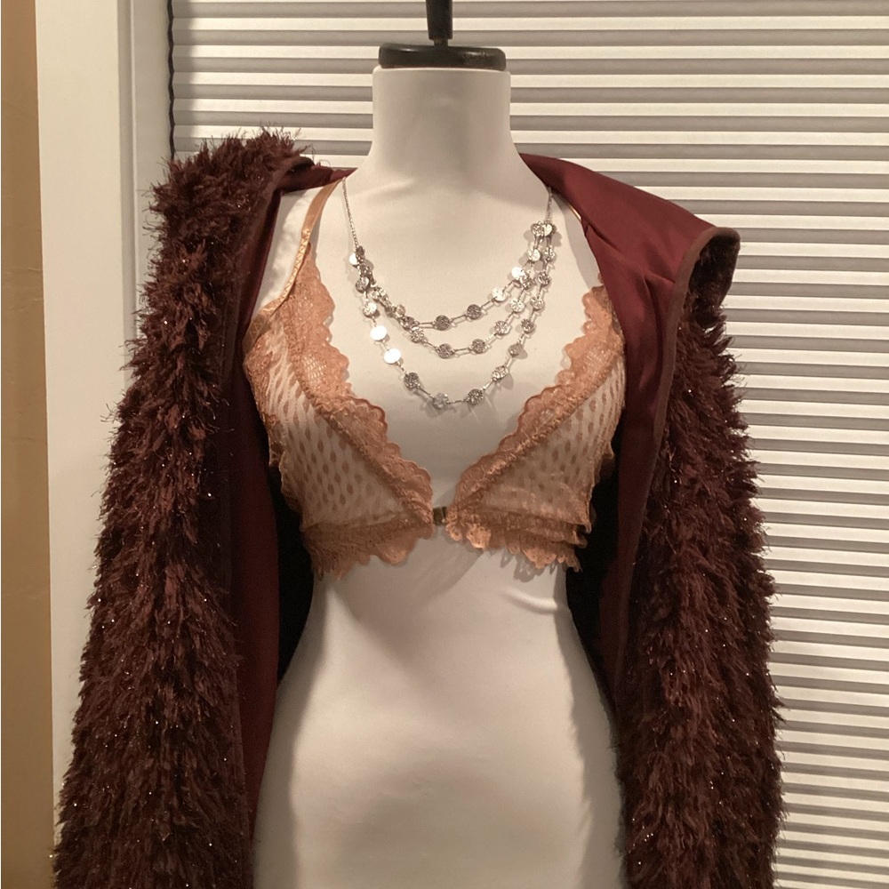 Joyfolie Lace Bralette in Cream and Tan